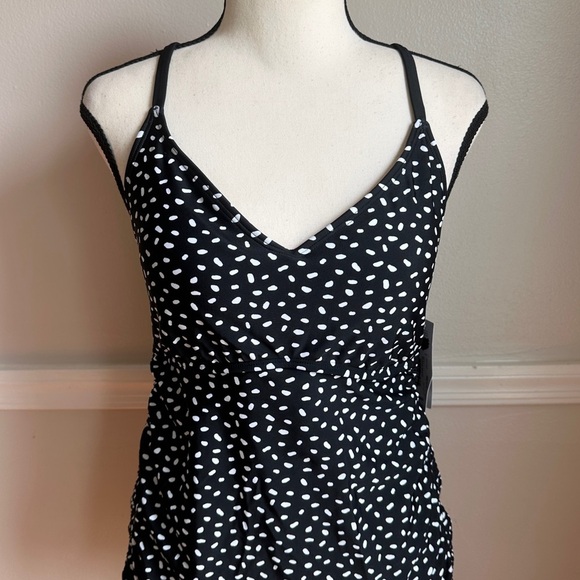 3/$20💥 a.n.a. Tankini Swimsuit Top Padded Polka Dot Tummy Control NWT - Picture 8 of 14